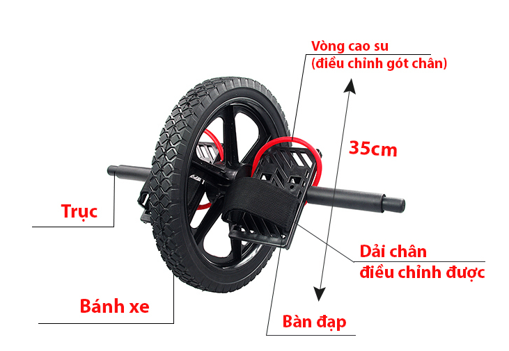 con lăn tập bụng có dây kéo Power Wheel